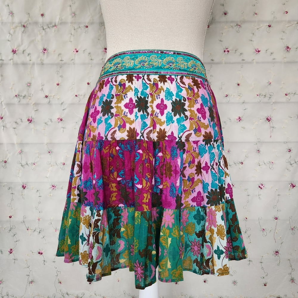 Vintage DKNY Floral Patchwork Skirt